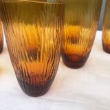 Suite de neuf verres à orangeade 1950/60