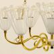 Emil Stejnar brass chandelier from the mid-century, Rupert Nikoll Vienna, Austria, 1950s.