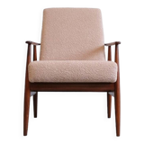 1960 Henryk Lis Mid Century Armchair in Beige Boucle