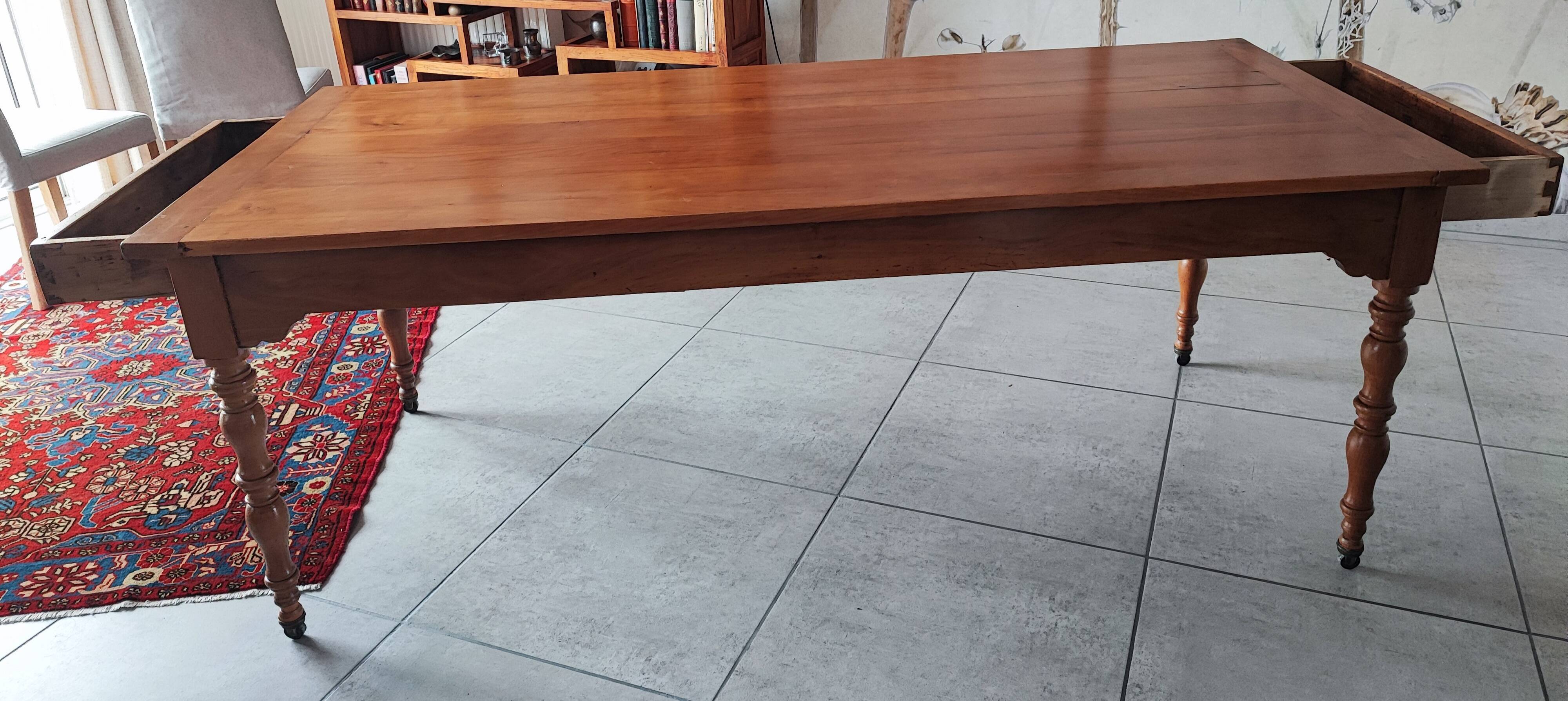 Table merisier fin XIX  - 200 X 90