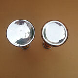 Pair of equalized candle holders with silvering, mixed gilding