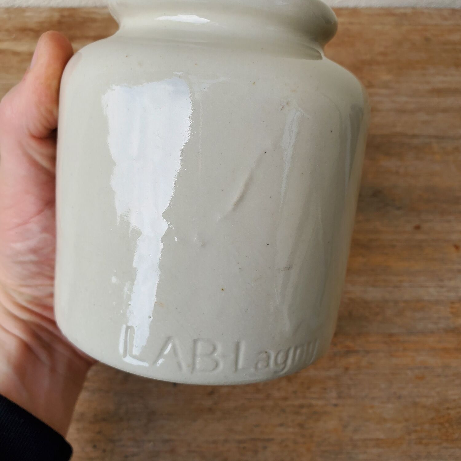 Mustard pot in stoneware LAB Lagny