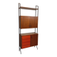 Vintage Italian modular bookcase in teak, metal and melamine
