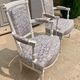 Pair of patinated louis xvi period armchairs, new tapestry