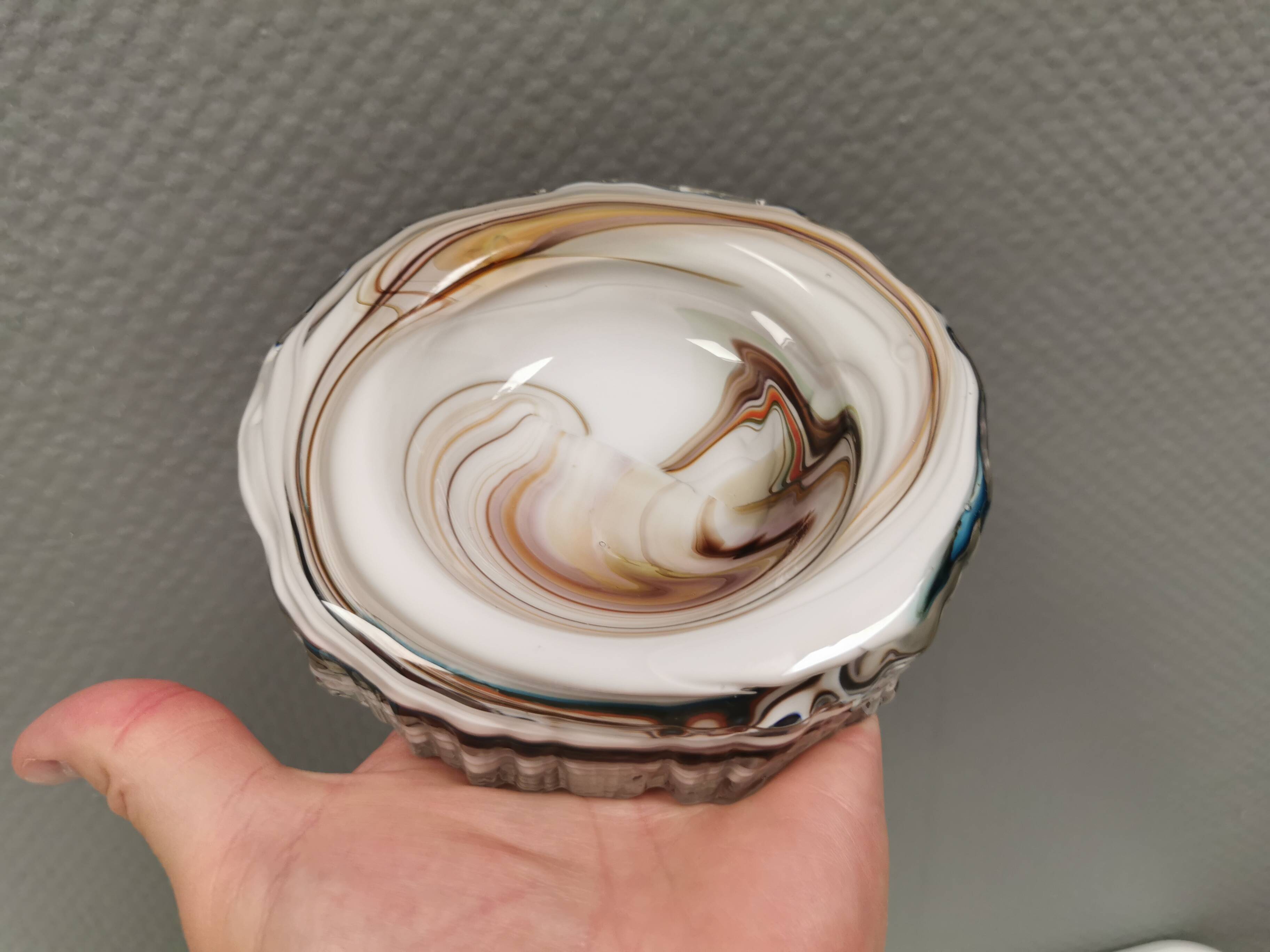 Rare glass art / ashtray by Michael Bang for Holmegaard Denmark 1968