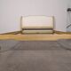 Lit double shabby chic en chêne et lin 160 x 200