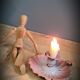 Candle holder enamelled pink cellar rat