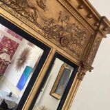 Empire style triptych mirror in gilded wood