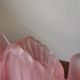 vintage pink molded glass vase Yves Rocher swan shape