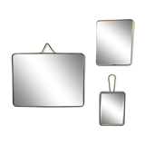 Set of 3 old barber mirrors