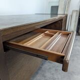 Large Scandinavian executive desk in solid walnut.