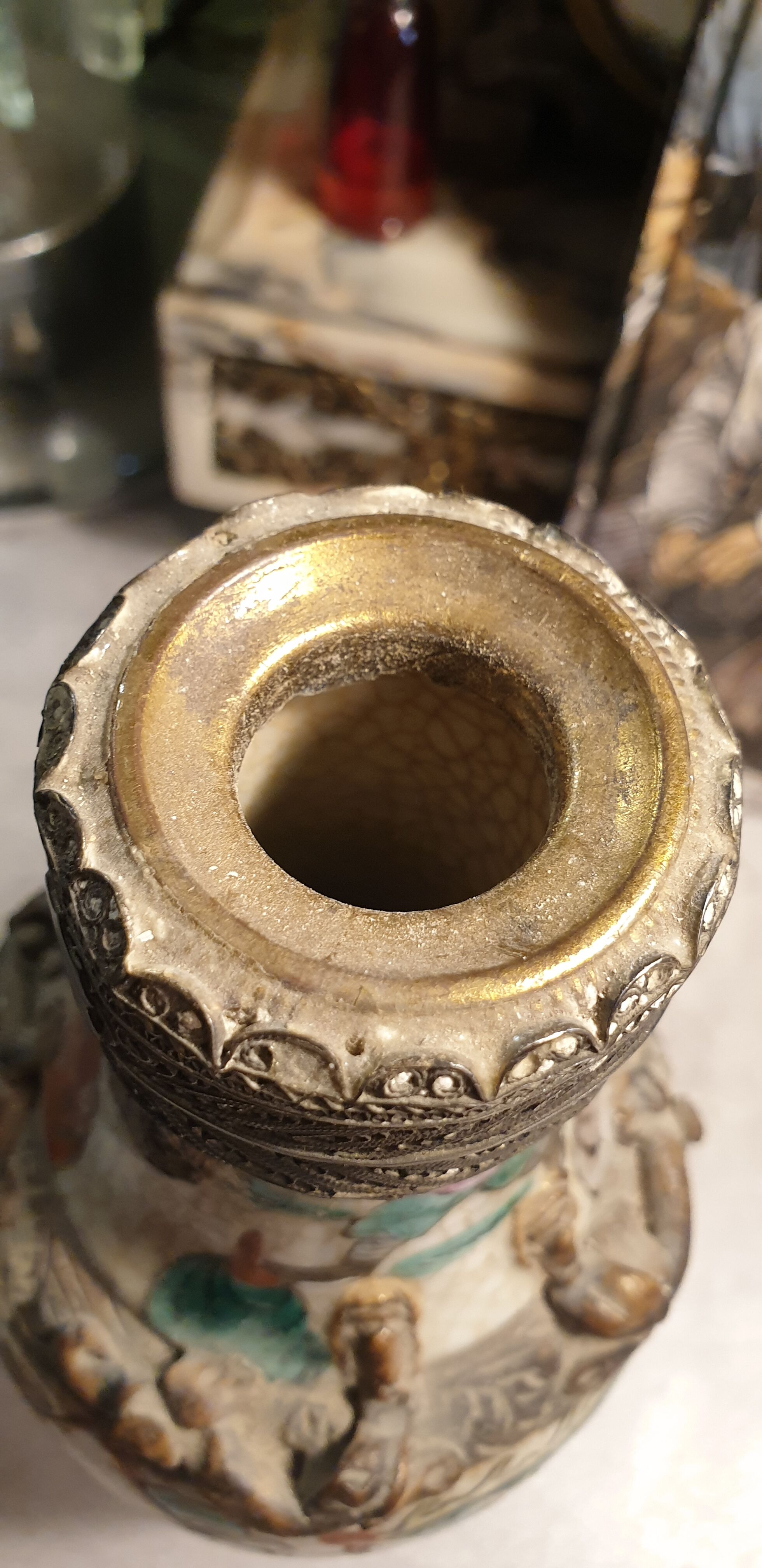 Cracked ceramic vase japan XIXth