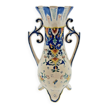 Petit vase à décor floral de Rouen