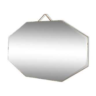Octagonal former beveled mirror 54x36cm