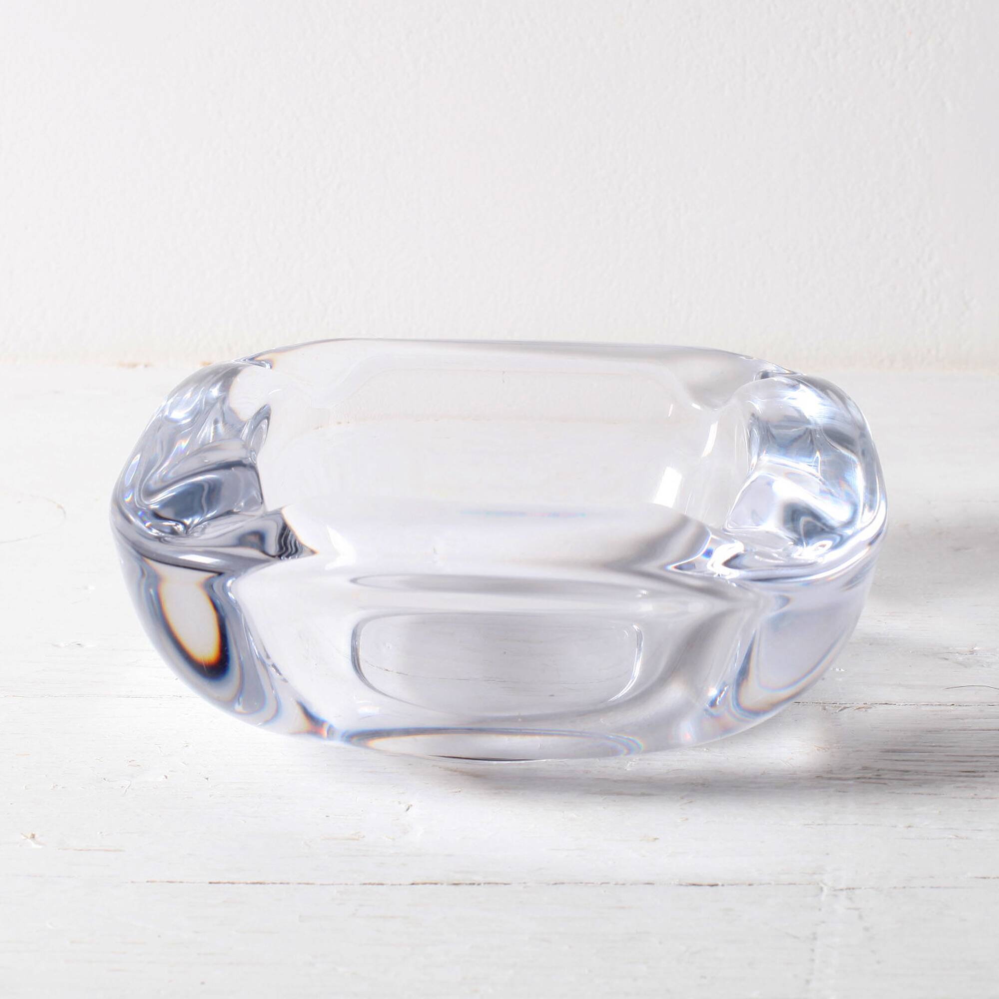 Vintage Heavy Crystal Ashtray / Vannes Le Chatel Crystal / France / 1980s
