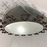 Huge round wrought iron wall mirror 1960’s