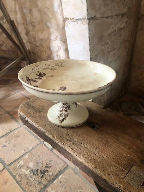 Earthenware compote by Jules Vieillard