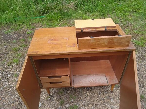 meuble vintage pour machine a coudre singer