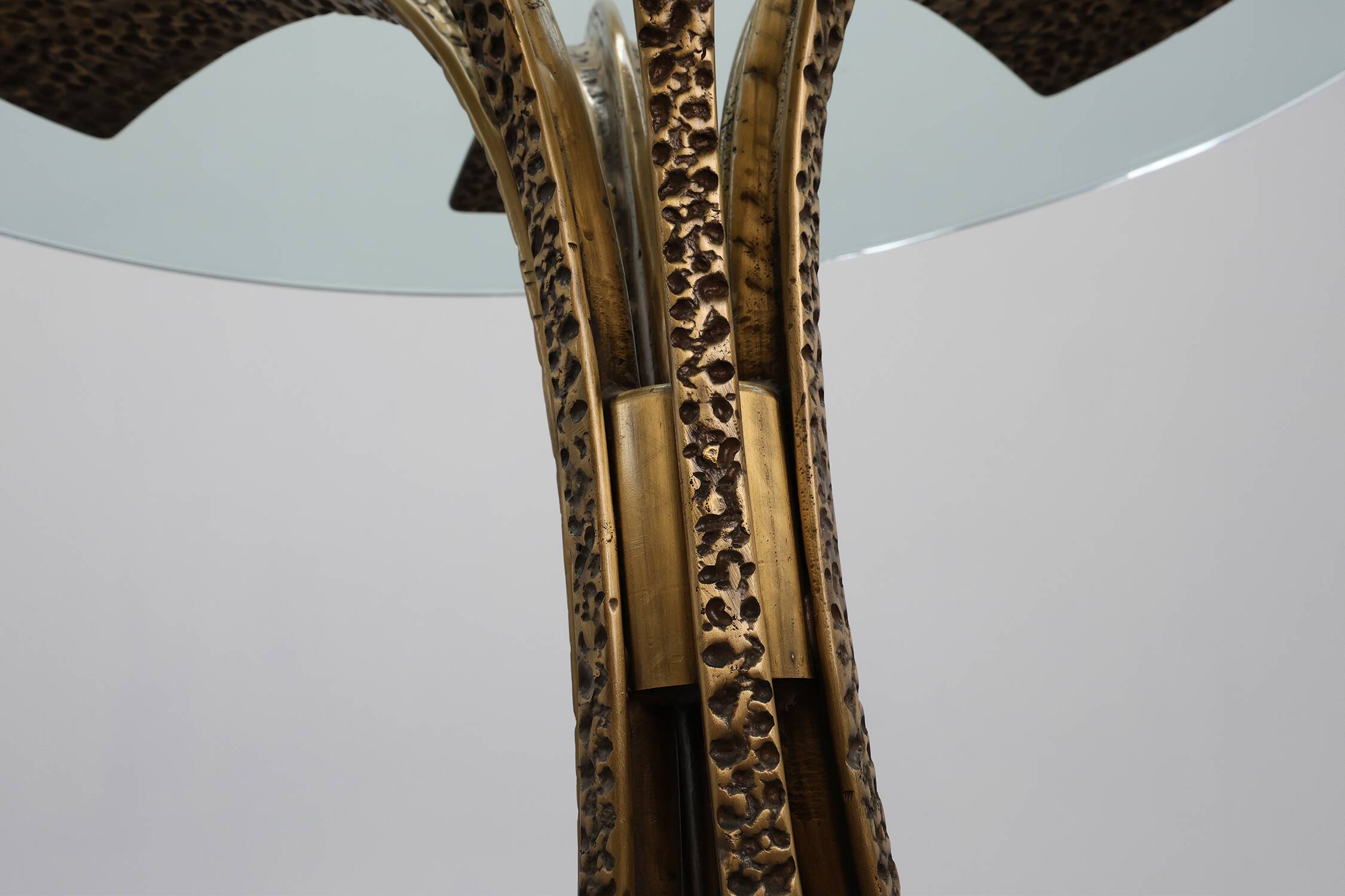 Hammered Bronze Table by Luciano Frigerio for Frigerio di Desio, Italy ca.