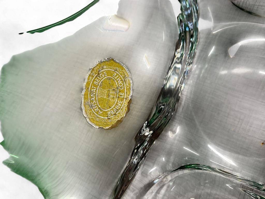 Décoration vintage en verre vert / coupe Braine Le Comte