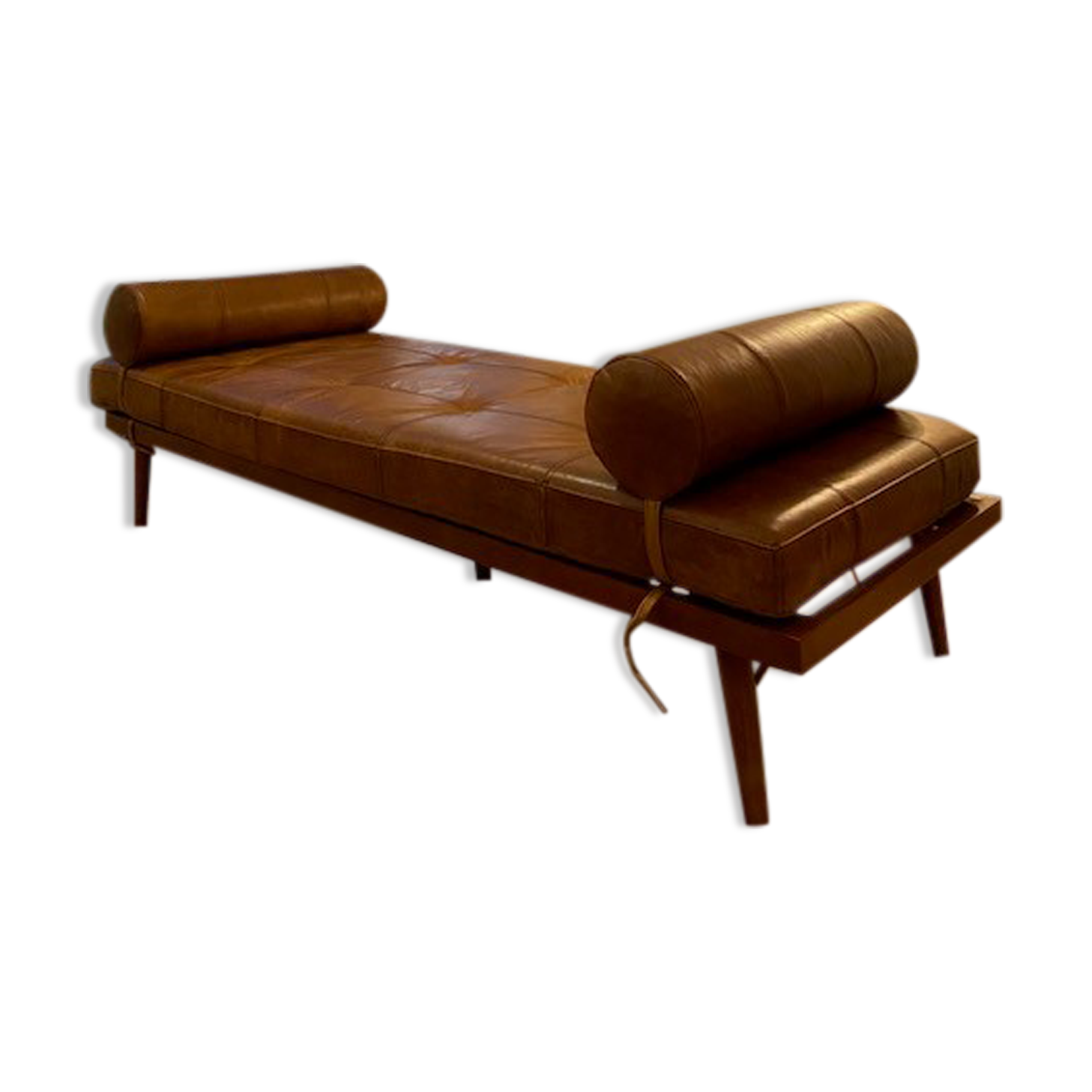 Daybed cuir marron style scandinave