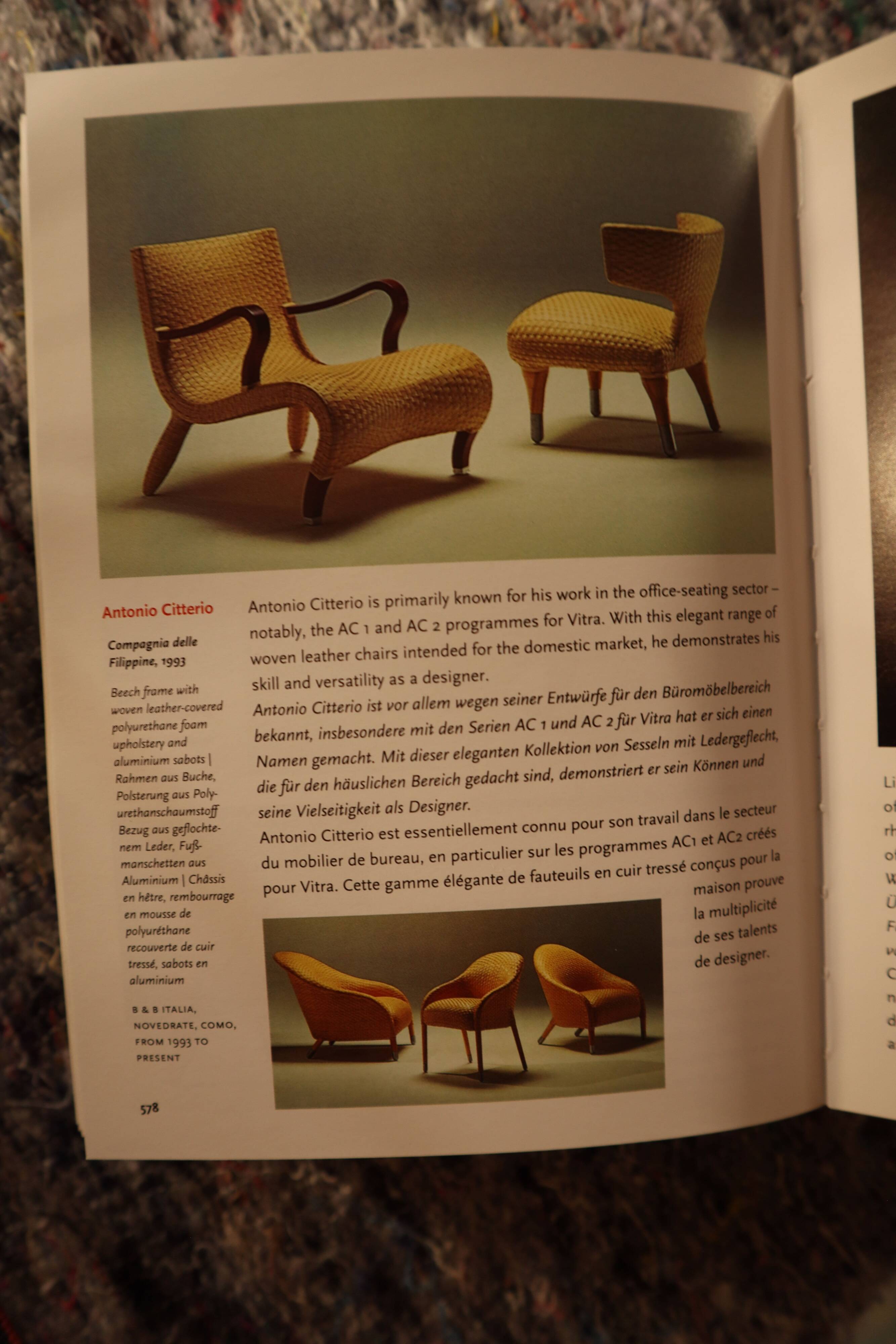 Set of two Antonio Citterio lounge chairs, B&B Italia 1993