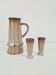 Pichet et tasses en céramique cubiste, années 1950, ensemble de 3