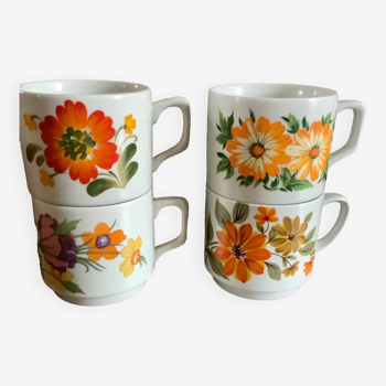 70s flower cups