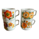 70s flower cups