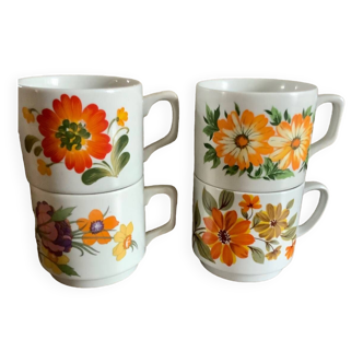 70s flower cups