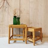 Rattan nesting tables