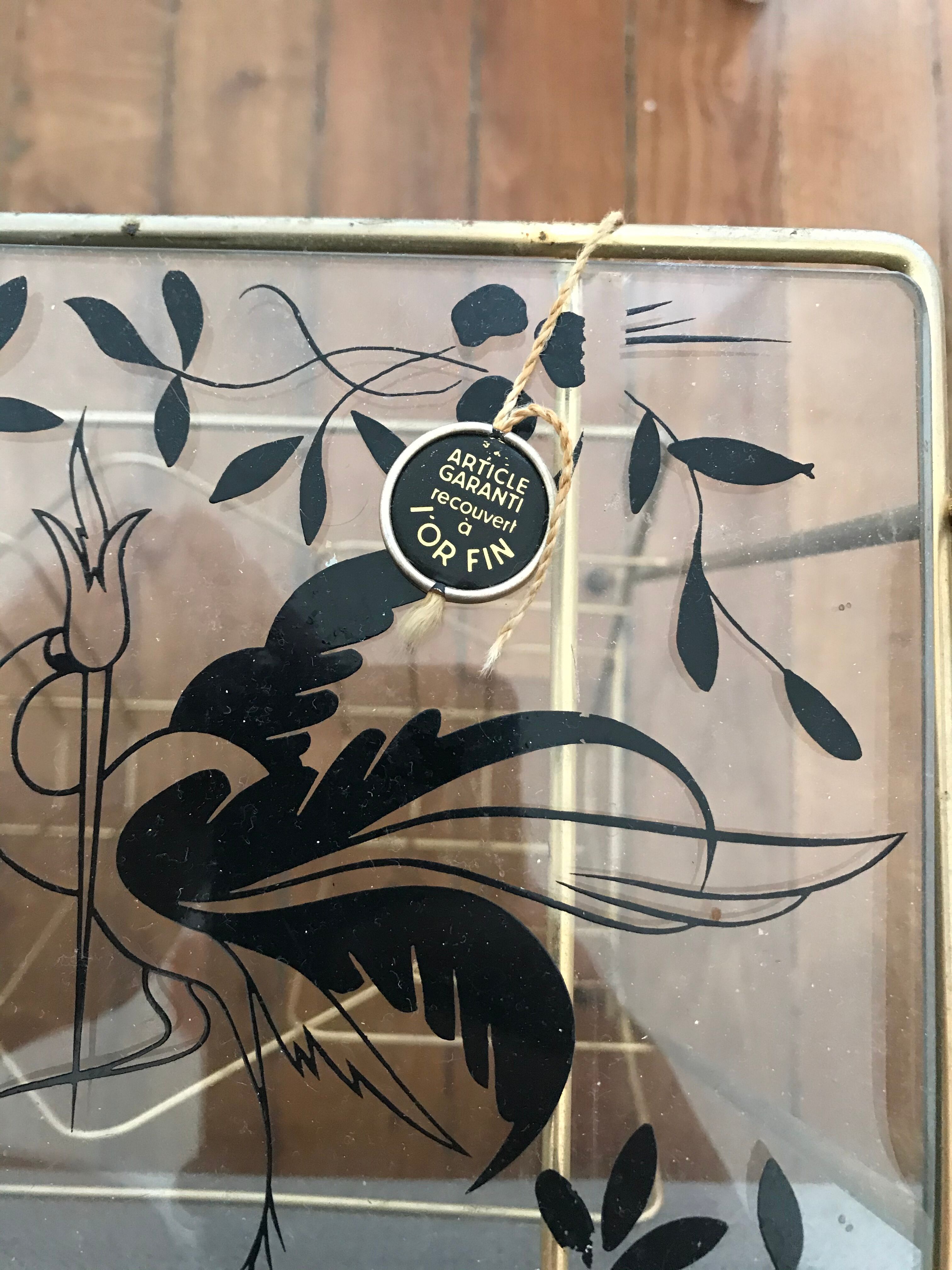 Sellette laiton dorée à l’or fin années 50 marque Erdecor