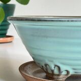 Vintage ceramic tripod pot and saucer