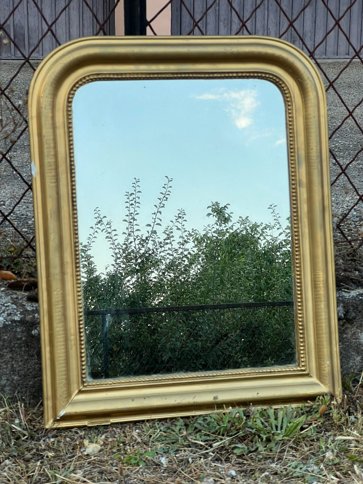 Small Louis-Philippe gilded mirror with mercury glass 48x60cm