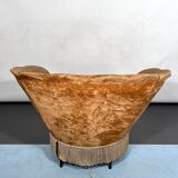 Set of two round velvet armchairs from 50s