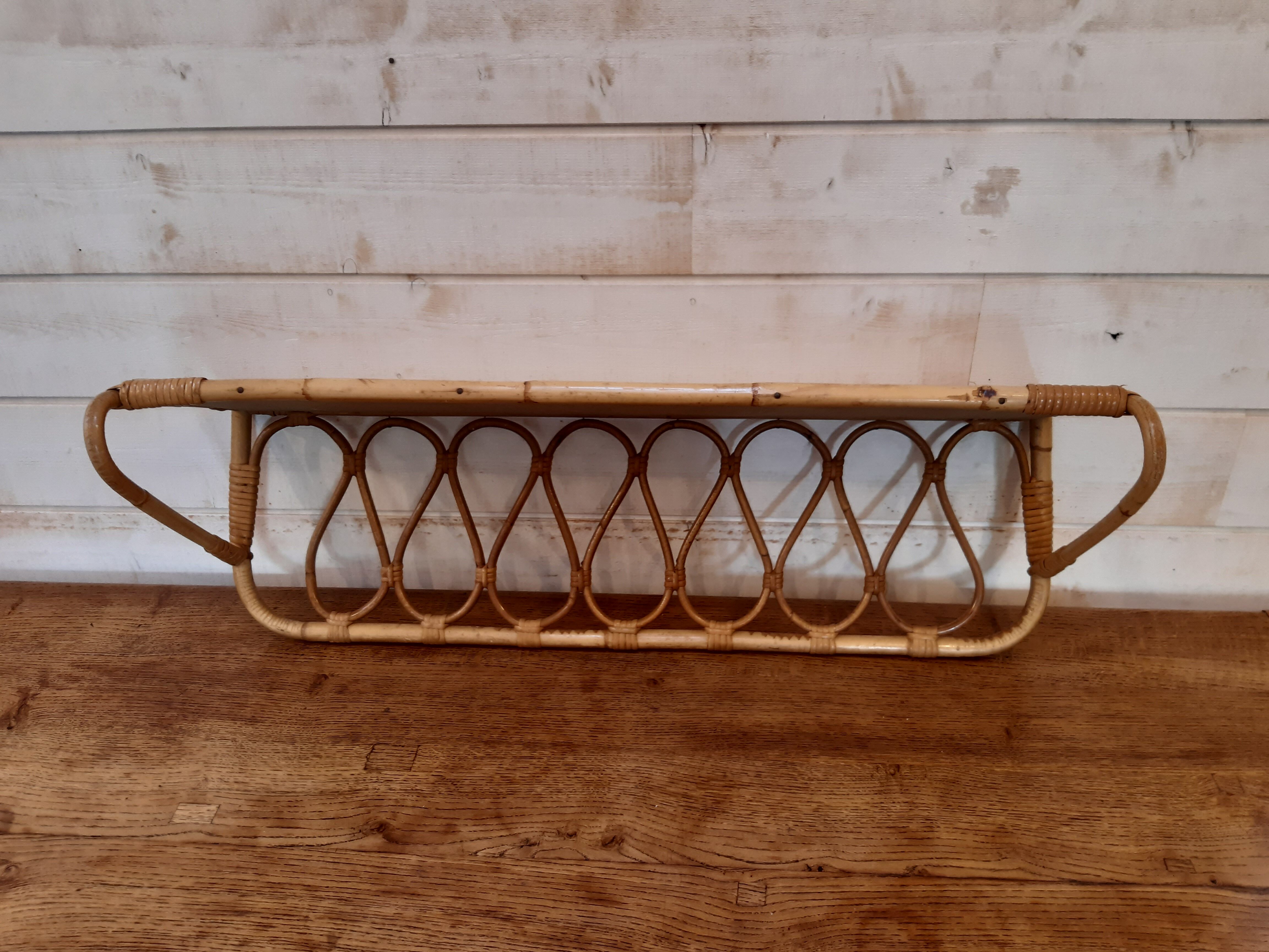 Rattan shelf from the 1960s