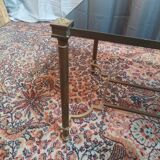 Table basse vintage en laiton et verre