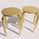 1990s IKEA Frosta Stools in the Style of Alvar Aalto, Gold Leaf Covered