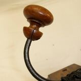Wall coat rack hook wrought iron wood
