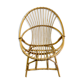 Rattan shell chair - 70s