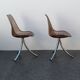 Pair of designer altuglas chairs, chrome base, vintage 1970