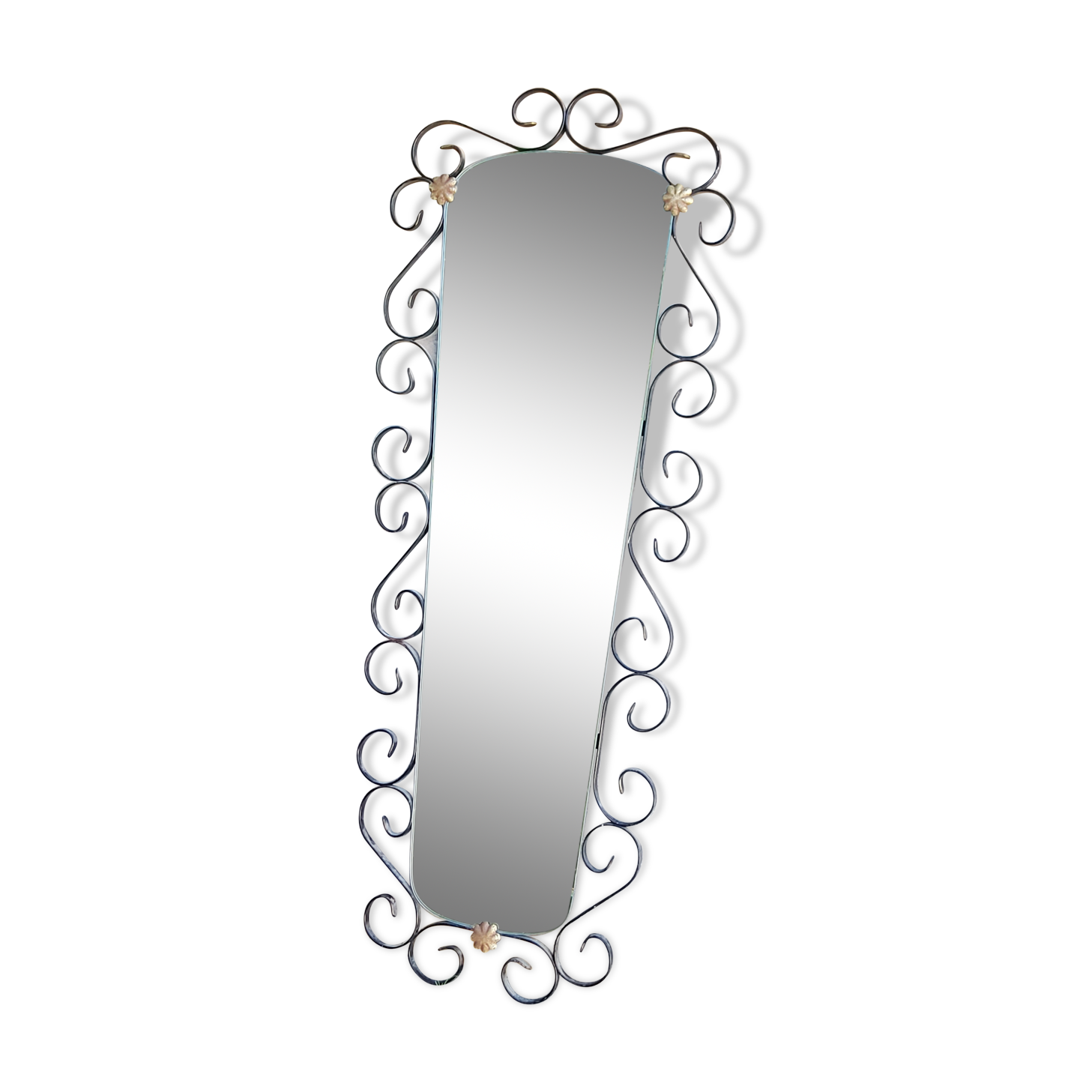 Mirror mirror of the 60s metal black and gold