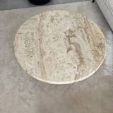 Travertine and wood table
