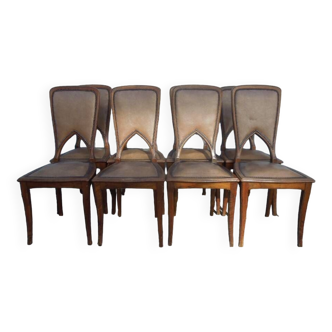 Set of 8 majorelle art deco chairs