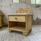 Pair of travertine bedside and rattan palm tree "vivai del sud"