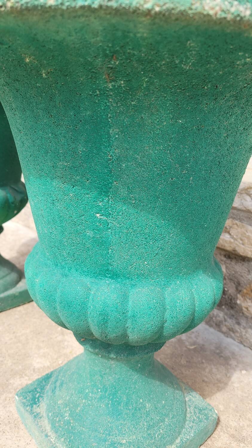 Pair of Medici Vases in old reconstituted stone 1950s