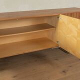 Classic sideboard from the 1960s, walnut veneer, Bauhaus stainless steel feet