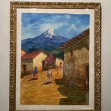 Tableau ancien, paysage Mexicain, signé XX siècle