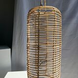 Large lantern-shaped rattan pendant lamp H50 D24