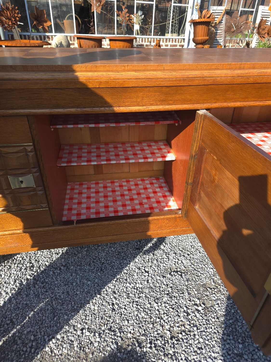 Enfilade with 3 Art Deco doors from the 1950s in oak.